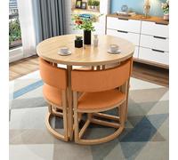 Tavolo Rotondo Moderno da Pranzo e Conferenza, 80 cm, per Sala da Pranzo e Cucina, con 4 Sedie