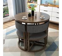 Tavolo Rotondo Moderno da Pranzo e Conferenza, Set Tavolo e 4 Sedie, 80 cm, Per Sala da Pranzo e Cucina, Soggiorno