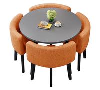 Tavolo rotondo per reception con 4 sedie, 80 cm, scrivania da conferenza per casa, ufficio, sala da pranzo, colazione, bar, giardino, ristorante, elegante e versatile