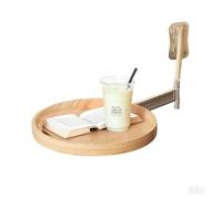 Tavolo Rotondo Pieghevole Compatto da Parete, Versatile scrivania Ribaltabile per Piccoli spazi, Elegante Comodino Color Legno e Vassoio Pieghevole, Perfetto per L'Ufficio Domestico e la Sal