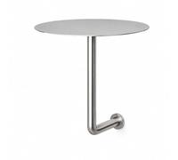 Tavolo Rotondo, Tavolino Laterale per Banquette Acciaio Inox Spazzolato | Tavolo da Bancone Salvaspazio per Caffetteria, Negozio di Bubble Tea, Ristorante e Panetteria(40x45cm)