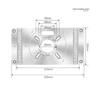 Tavolo router in lega di alluminio Inserisci taglio della piastra Timmella Strumento Flip Board con 4 anelli per la lavorazione del legno di precisione durevole Red o nero (Rosso)