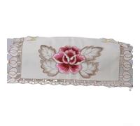 Tavolo rustico con rose ricamate per runner ovale, 40 x 85 cm, per sala da pranzo e caffè per tavoli, perfetto per abbellire la tavola della casa