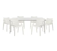 Tavolo S-c-a-b- PER3 Estensibile max 220cm Grande 6 Sedie Sunset bianco lino Im