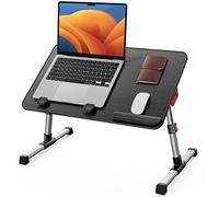 Tavolo, SAIJI Tavolino da letto, Regolabile in altezza, con 4 angolazioni regolabili, lapdesk pieghevole, per divano divano pavimento lavoro studio lettura scrittura mangiare (60 * 33 cm nero)
