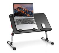 Tavolo, SAIJI Tavolino da letto, Regolabile in altezza, con 4 angolazioni regolabili, lapdesk pieghevole, per divano divano pavimento lavoro studio lettura scrittura mangiare (52 * 30cm nero)