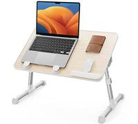 Tavolo, SAIJI Tavolino da letto, Regolabile in altezza, con 4 angolazioni regolabili, lapdesk pieghevole, per divano divano pavimento lavoro studio lettura scrittura mangiare (60 * 33 cm teak)