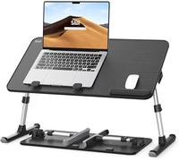 Tavolo, SAIJI Tavolino da letto, Supporto pc Portatile regolabile a 5 altezze, lapdesk pieghevole, per divano divano pavimento lavoro studio lettura scrittura mangiare (52 * 30cm nero)