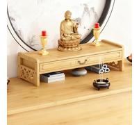 Tavolo Santuario in Bambù con Cassetto, Tavolo Puja, Scrivanie per Puja, Meditazione Spirituale, Scrivanie per Santuari, per Streghe, Wicca, Buddista, Supporto per Preghiera(Yellow,69x25x16.5cm)