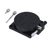 Tavolo scorrevole a tavolino lineare rotante manuale Regolazione approssimativa 360° con micrometro Dia80mm RB-A80 Lega di alluminio anodizzato nero per apparecchiature ottiche