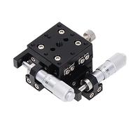 Tavolo scorrevole con manopola micrometrica Guida manuale per assi XY ad alta precisione Tavolino a scorrimento lineare Lega di alluminio anodizzato nero 40 x 40 mm per test di