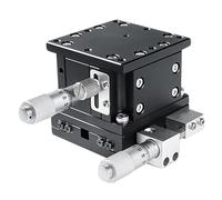Tavolo scorrevole con microregolazione di precisione con doppia guida e sonda micrometrica, banco di lavoro di sollevamento traduzione manuale per uso in laboratorio