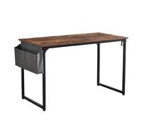 Tavolo Scrivania Metallo e Legno con Borsa Portaoggetti Design Moderno Nero Marr