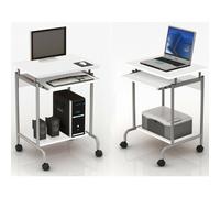 TAVOLO SCRIVANIA PORTA PC COMPUTER COMPATTO CON CASSETTO PER TASTIERA ESTRAIBILE