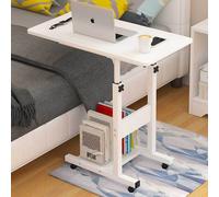 Tavolo Scrivania Porta Pc Computer Regolabile Tavolino Letto Divano Ruote Bianco