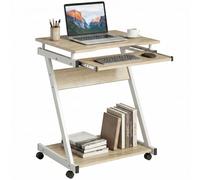 HOMCOM Scrivania per Computer con Tastiera Scorrevole, 60x40x75 cm, Rovere