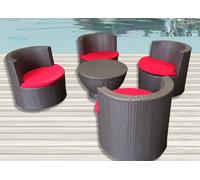 TAVOLO SEDIE RATTAN MARRONE POLTRONE DIVANO ARREDO GIARDINO DESIGN CUSCINI ITA