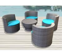 TAVOLO SEDIE RATTAN NERO POLTRONE DIVANO ARREDO GIARDINO DESIGN MODERNO CUSCINI