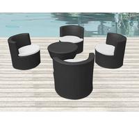 TAVOLO SEDIE RATTAN NERO POLTRONE DIVANO ARREDO GIARDINO DESIGN MODERNO CUSCINI