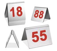 Tavolo Segno Per Matrimonio, Numeri Da Tavolo Da Tenda In Acciaio Inossidabile, Targhette Numerazione Tavoli Doppia Faccia, Impilabili, Per Ristorante, Cafe, Bar, Ricevimenti(Red,1-50)