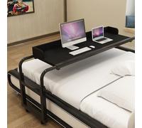 Tavolo Servitore Regolabile,overbed Table, Tavolino Da Letto Con Ruote Letto Regolabile E Portatile Tavolino Da Lavoro Scrivania Con Ruote Tavolo Regolabile In Altezza(Color:Nero+)