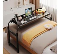 Tavolo Servitore Regolabile,Scrivania Per Casa E Ufficio Con Ruote E Altezza Regolabile Tavolino Da Letto Scrivania Per Computer Estensibile A Croce(Color:Nero)