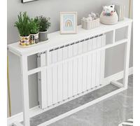 Tavolo sopra il radiatore, struttura in acciaio resistente e piano in legno massiccio, efficiente dissipazione del calore, facile montaggio, ideale for piccoli appartamenti(White,80 * 20 * 90cm)