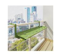 Tavolo sospeso regolabile per ringhiera del balcone, scrivania multifunzionale salvaspazio per uso interno ed esterno, capacità di carico 68 kg (verde, lunghezza 90 x larghezza 25 cm)