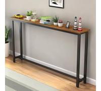 Tavolo stretto dietro divano,tavolo ingresso sottile con piedini regolabili | Design aderente muro, piedini antiscivolo, telaio metallico stabile, stile sottile(D,120cm/47.2in)