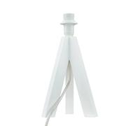 Tavolo Supporto Ging Legno Treppiedi Bianco Con Cavo Interruttore E14 Soggiorno