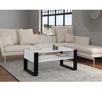 Tavolo Tavolino da caffè con doppio ripiano 110x48Hx60