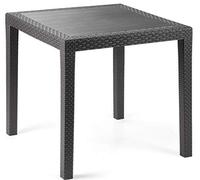 Progarden Tavolo tavolino King in Dura Resina Finto Rattan Vimini Nero Antracite Bar casa
