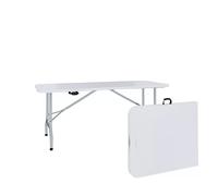 Tavolo tavolino pieghevole in dura resina set birreria facile trasporto bianco