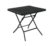 Tavolo pieghevole in acciaio e piano in polietilene effetto legno 78x78xH74 Metalwood