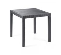TAVOLO TAVOLINO QUADRATO EFFETTO FINTO RATTAN VIMINI ANTRACITE 79X79X72CM BAR CA