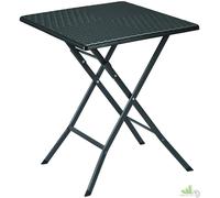 TAVOLO TAVOLINO QUADRATO EFFETTO RATTAN RICHIUDIBILE CM.61X61X73H NERO ESTERNO