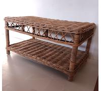 TAVOLO TAVOLINO RATTAN GIUNCO NATURALE VIMINI CM 94X53X47 H