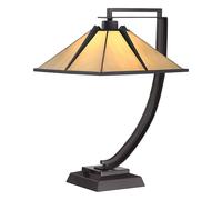 Tavolo Tischleuchte Buntglas Metallo 55 CM Alto E27 Bronzo Tiffany Stile