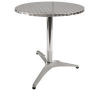 Tavolo tondo Ø60 cm in alluminio da esterno bar e pub con piano reclinabile salvaspazio
