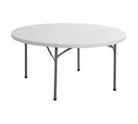 Tavolo tondo con gambe pieghevoli in acciaio e plastica Ø120xH74 cm