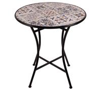 Tavolo tondo da esterno Ø70x75 cm in ferro e ceramica, Taormina Esté