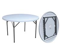Giardini del Re Tavolo Pieghevole Rotondo 122 in Acciaio e Polietilene colore Bianco - HDPE 122