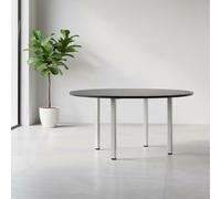 Tavolo tondo Leccino diametro 120 con piano antracite satinato e gambe alluminio