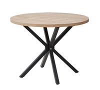 Tavolo tondo moderno fisso soggiorno industrial design Ø100cm legno chiaro