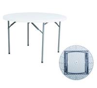 TAVOLO TONDO PIEGHEVOLE IN HDPE - ø cm.122x74h. -