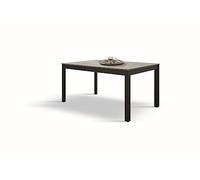 Tavolo TROPEA in legno, finitura grigio cemento e metallo verniciato antracite, allungabile 140x80 cm - 190x80 cm