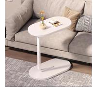 Tavolo TV ovale salvaspazio - perfetto per piccoli spazi, ideale per snack o pasti in camera da letto e soggiorno - scivola facilmente sotto il divano per la massima comodità