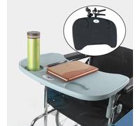 Tavolo vassoio per sedia a rotelle con 2 portabicchieri adatto ai bracci