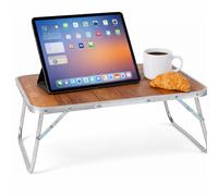 Tavolo Vassoio Pieghevole in Alluminio e MDF Tavolino per Divano Letto 60x40x25c