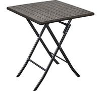 Tavolo Wood Domus Hdpe Marrone Acciaio Cm 62X62 H.cm 74